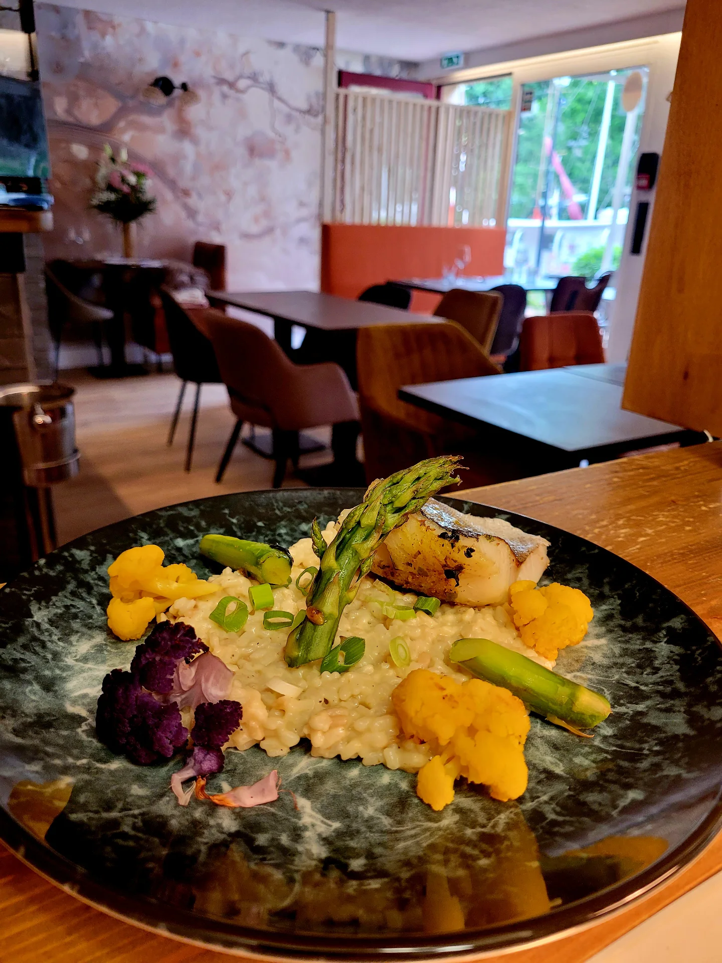 Risotto aux asperges et poisson